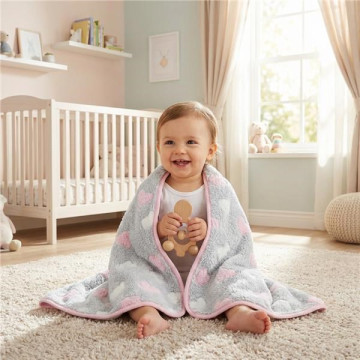 Dětská deka New Baby 80x90 heart pink, Růžová