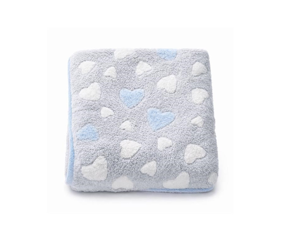 Dětská deka New Baby 80x90 heart blue, Modrá Dětská deka New Baby 80x90 heart blue, Modrá