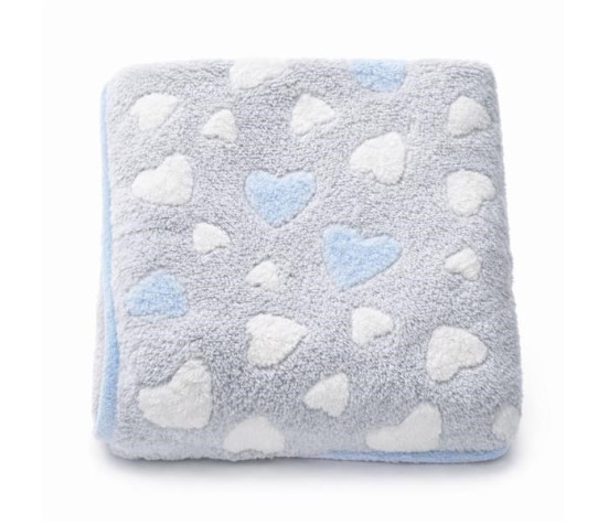 Dětská deka New Baby 80x90 heart blue, Modrá