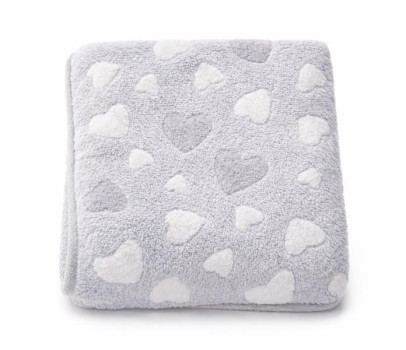 Dětská deka New Baby 80x90 heart grey, Šedá