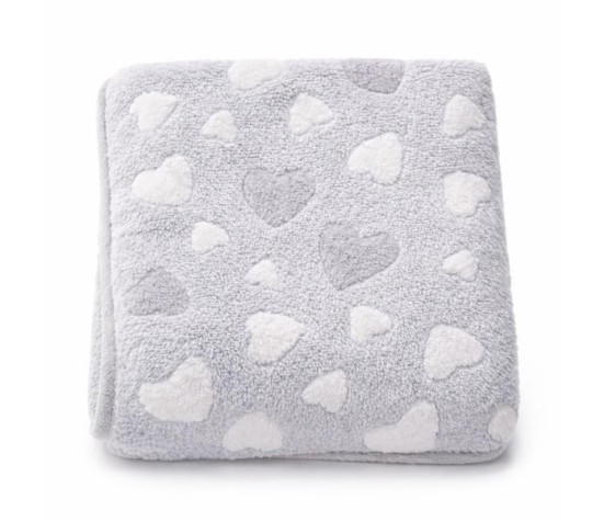 Dětská deka New Baby 80x90 heart grey, Šedá