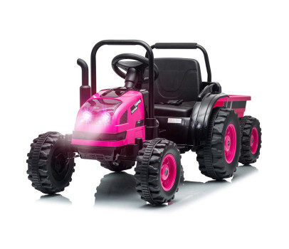 Elektrický traktor s vlečkou Milly Mally Farmer růžový, Růžová