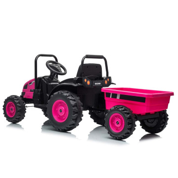Elektrický traktor s vlečkou Milly Mally Farmer růžový, Růžová