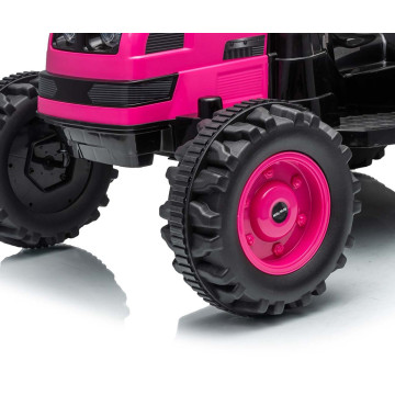 Elektrický traktor s vlečkou Milly Mally Farmer růžový, Růžová