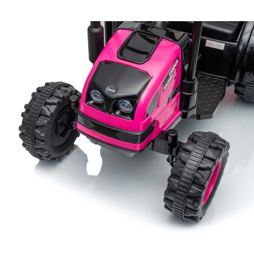 Elektrický traktor s vlečkou Milly Mally Farmer růžový, Růžová