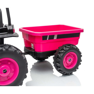 Elektrický traktor s vlečkou Milly Mally Farmer růžový, Růžová