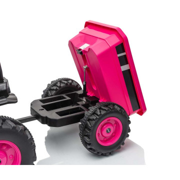 Elektrický traktor s vlečkou Milly Mally Farmer růžový, Růžová