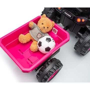 Elektrický traktor s vlečkou Milly Mally Farmer růžový, Růžová