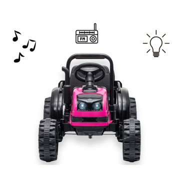 Elektrický traktor s vlečkou Milly Mally Farmer růžový, Růžová