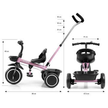 Dětská tříkolka Milly Mally Axel pink, Růžová