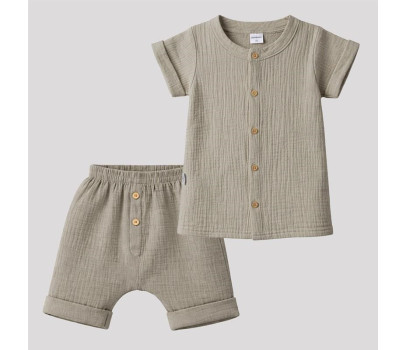 Kojenecká mušelínová košile s kraťasy New Baby linen, Dle obrázku 80 (9-12m)