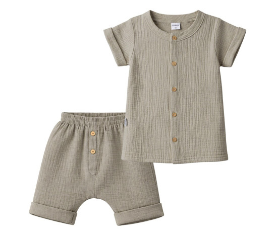 Kojenecká mušelínová košile s kraťasy New Baby linen, Dle obrázku 86 (12-18m)