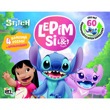 Sešit Lepím si znovu a znovu Lilo & Stitch se samolepkami a omalovánkami