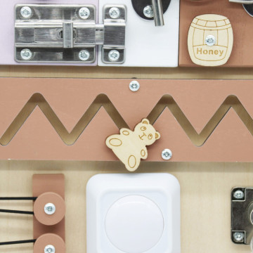 Activity Board Bear Montessori Baby Mix, Béžová