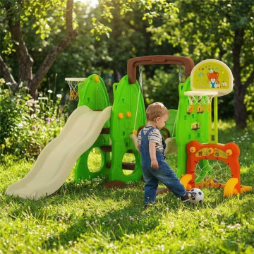 Dětská skluzavka s houpačkou Baby Mix 3v1 baby blue, Multicolor