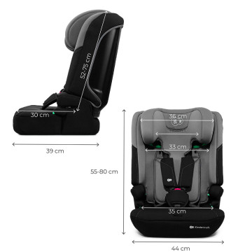 Autosedačka Kinderkraft I-COMFY 3v1 i-Size 76–150 cm (9–36 kg) šedá
