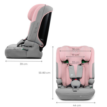 Autosedačka Kinderkraft I-COMFY 3v1 i-Size 76–150 cm (9–36 kg) růžová