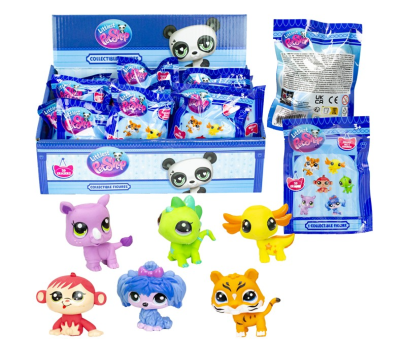 Figurka Littlest Pet Shop gumovací mix druhů v sáčku 24ks v boxu