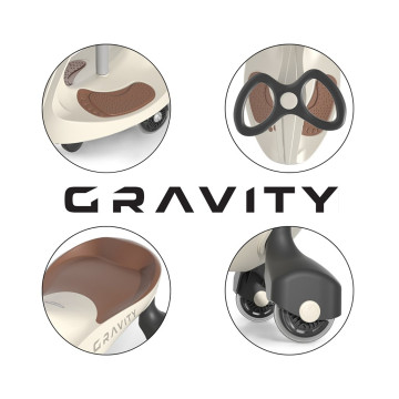 Dětské gravitační odrážedlo Gravity Milly Mally beige brown, Béžová