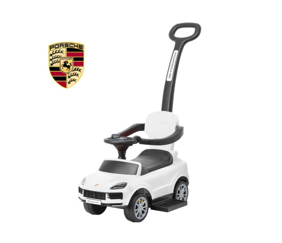 Dětské odrážedlo s vodící tyčí Milly Mally Porsche Cayenne white, Bílá