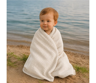 Dětská mušelínová deka New Baby 70x100 cm linen, Dle obrázku
