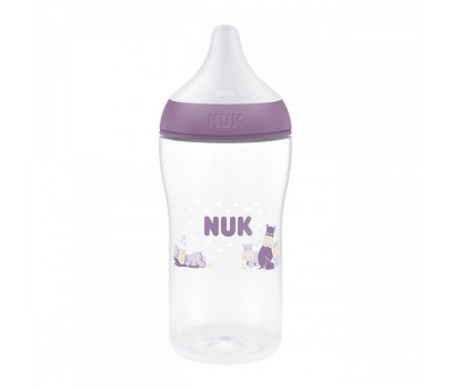 Kojenecká láhev NUK Perfect Match s kontrolou teploty Hippo 260 ml, Fialová