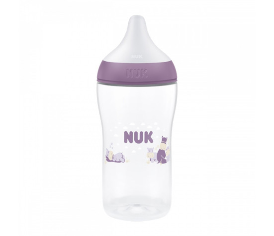 Kojenecká láhev NUK Perfect Match s kontrolou teploty Hippo 260 ml, Fialová