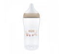Kojenecká láhev NUK Perfect Match s kontrolou teploty XL Monkey 360 ml, Béžová