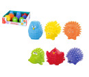 Míček zvířátko mačkací guma 6-8cm 9ks v boxu 18m+