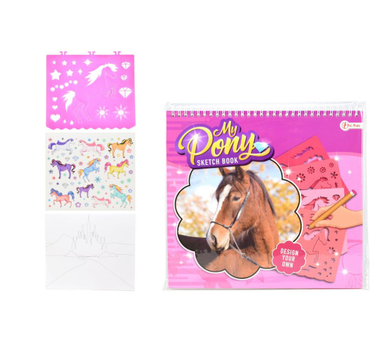 Kreativní blok s doplňky a šablonami "My Pony" 26cm Sketch Book