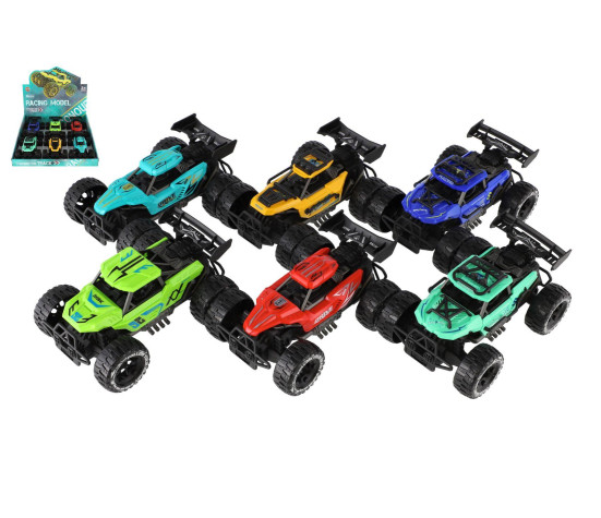 Auto terénní Off-Road 11x16cm na setrvačník 4 barvy 6ks v boxu