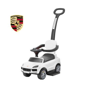 Dětské odrážedlo s vodící tyčí Milly Mally Porsche Cayenne white, Bílá