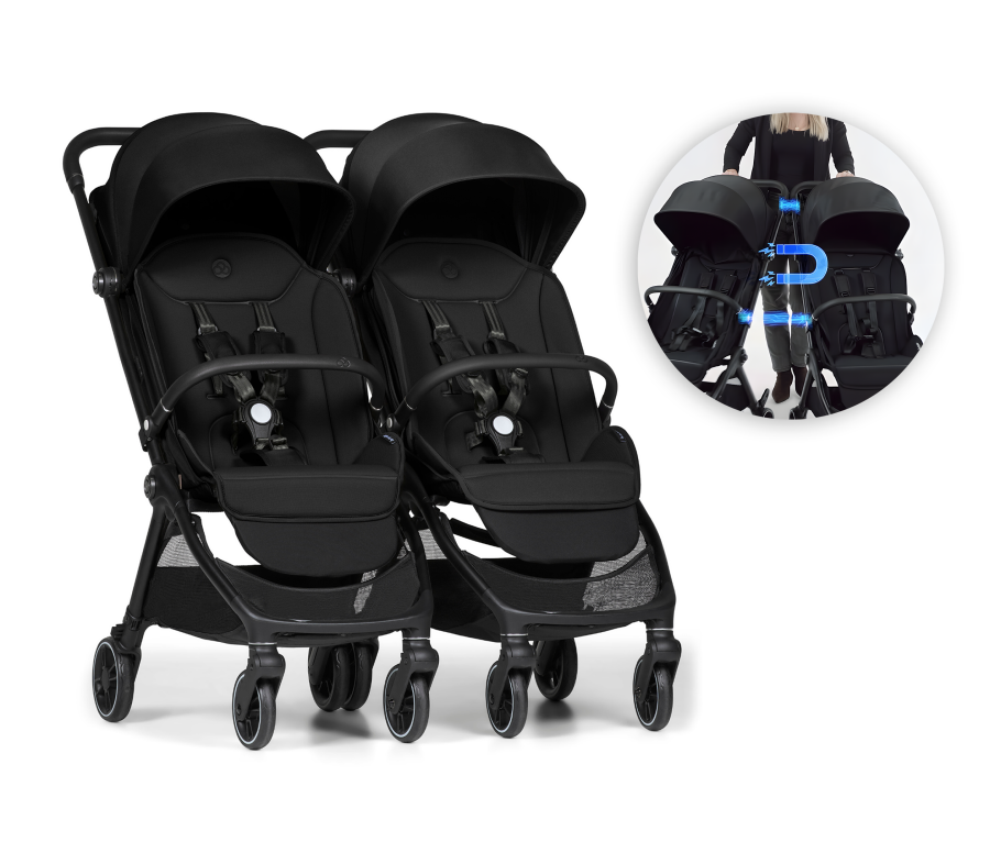 Connect Mini 2x kočárek s madlem Black Connect Mini 2x kočárek s madlem Black