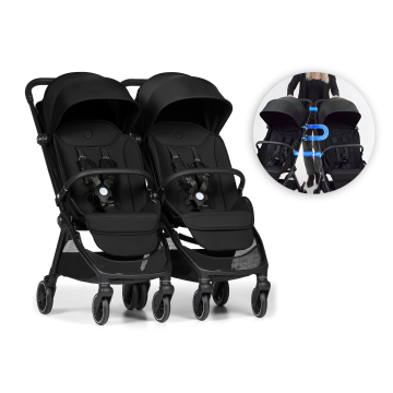 Connect Mini 2x kočárek s madlem Black