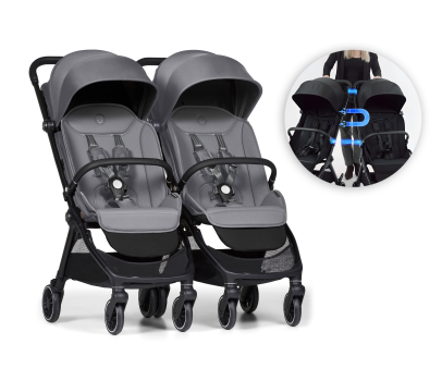 Connect Mini 2x kočárek s madlem Grey