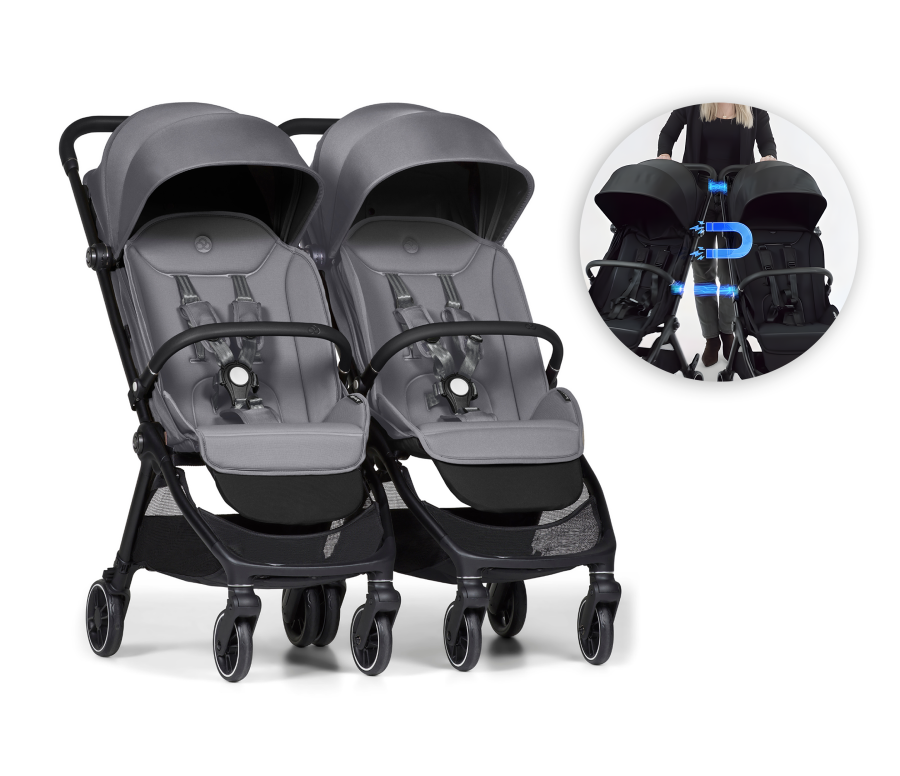Connect Mini 2x kočárek s madlem Grey Connect Mini 2x kočárek s madlem Grey