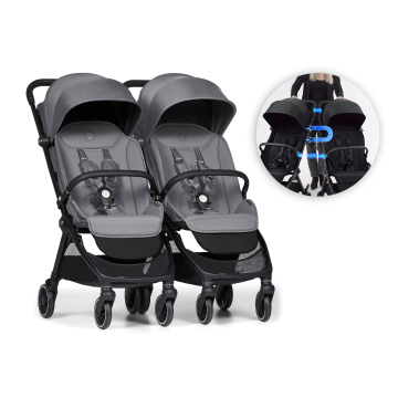 Connect Mini 2x kočárek s madlem Grey