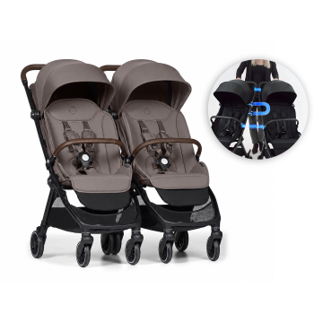 Connect Mini 2x kočárek s madlem Taupe