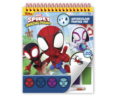 Blok omalovánky Spidey s vodovými barvami a štětcem