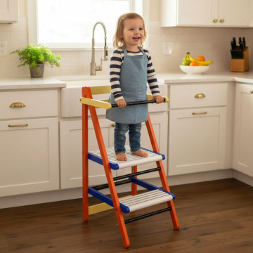 Dřevěný Kitchen Helper - dětský pomocník, Multicolor