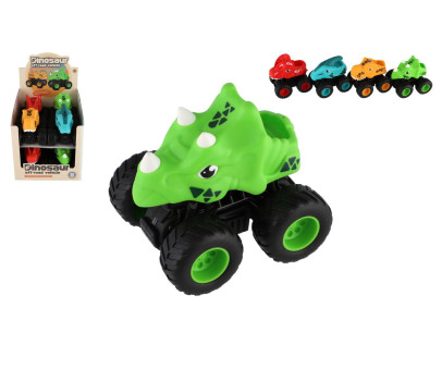 Auto terénní Off-Road dinosaurus 9,5x11cm na setrvačník 4 druhy 8ks v boxu
