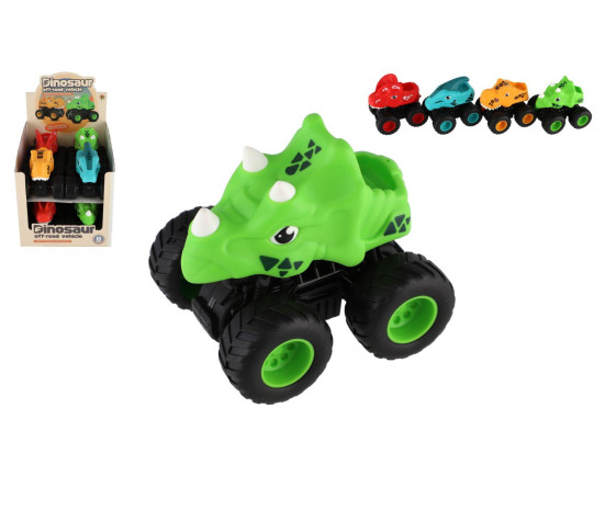 Auto terénní Off-Road dinosaurus 9,5x11cm na setrvačník 4 druhy 8ks v boxu
