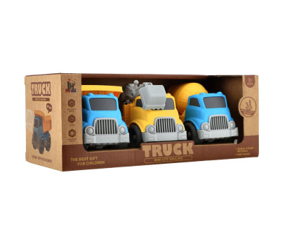 Auto stavební 3ks na volný chod 7x10cm v krabičce