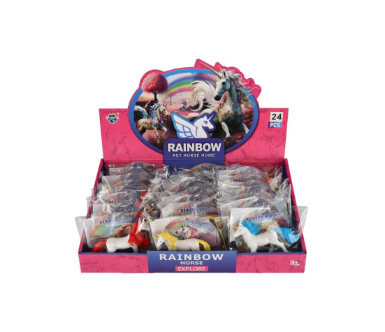 Jednorožec/kůň 13cm 6 barev v sáčku 24ks v boxu