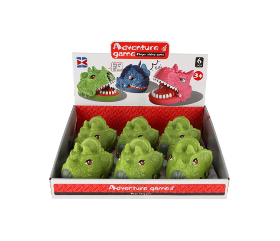 Hra postřehová kousání prstů dinosaurus 11x16cm 6ks v boxu