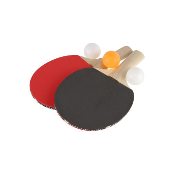 Sada stolní tenis/ping pong pálky dřevěné 2ks + míčky 3ks v blistru 19x30cm