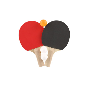 Sada stolní tenis/ping pong pálky dřevěné 2ks + míčky 3ks v blistru 19x30cm