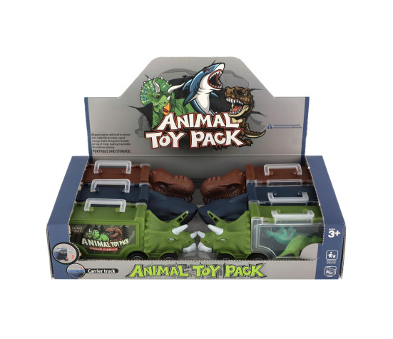 Auto nákladní dinosaurus s doplňky 16x7cm 3 druhy 6ks v boxu