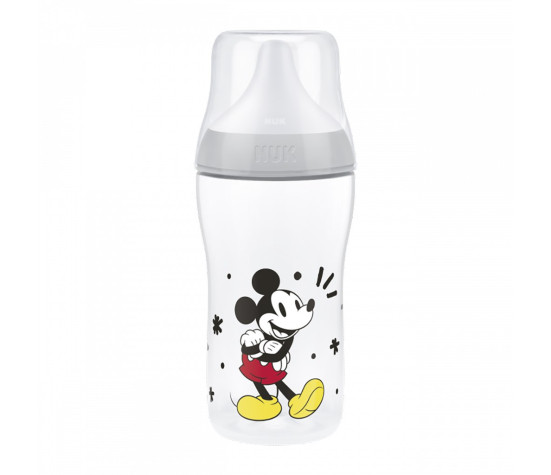 Kojenecká láhev NUK Perfect Match s kontrolou teploty Disney Mickey 260 ml grey, Šedá