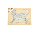 Dětské dřevěné puzzle s úchyty Viga Cat, Multicolor